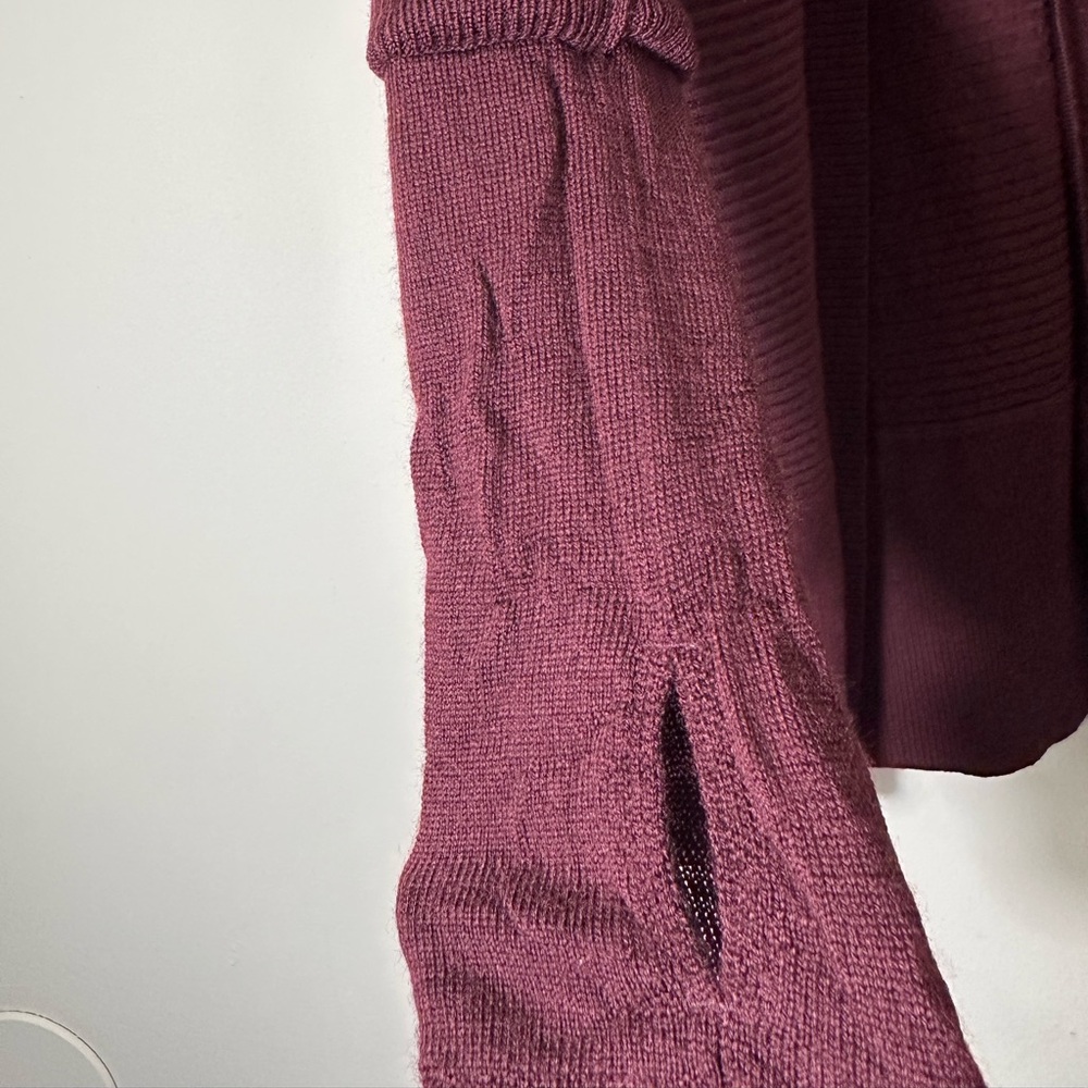 Lululemon sit in lotus wrap II cardigan merino wool open front sweater size 12 - Picture 9 of 15